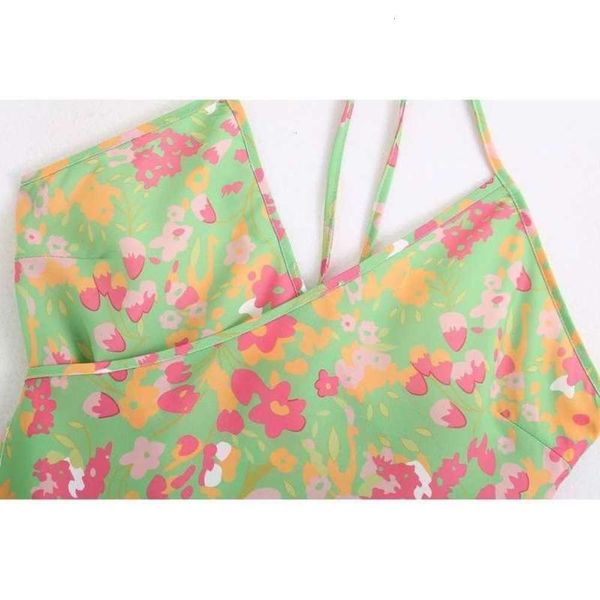 

cross 2069 fashion autumn new v-neck wrap women's around printed open back suspender dress for women, Black;gray