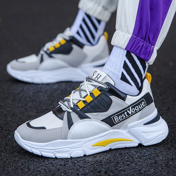 

2021 spring korean fashion ins daddy men's youth sports running sho, Black