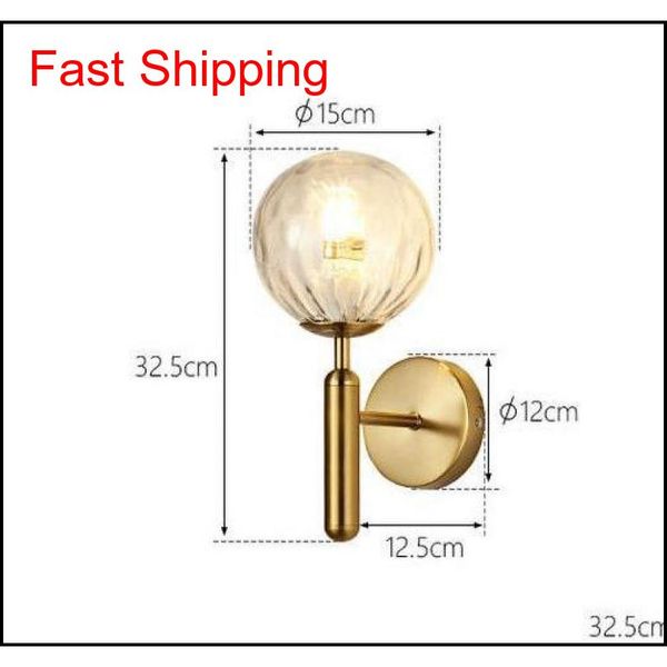 

nordic glass dome wall lamp modern living room bedroom bedside sconce wall lights bed decoration night li qyllyk new_dhbest