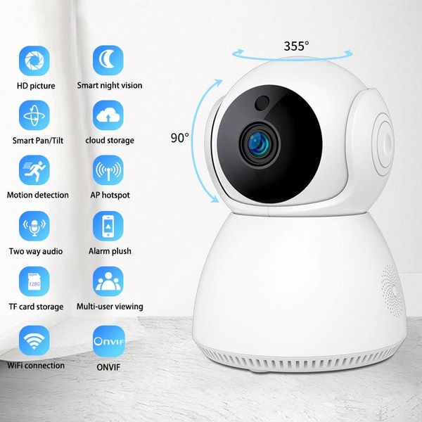 

cameras qzt video surveillance camera wifi night vision home security 360 infrared baby monitor wireless ip v380 pro