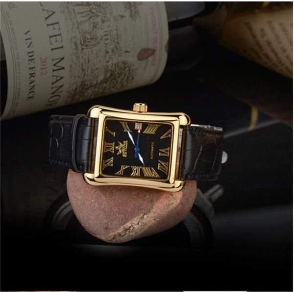 

sewor mechanical watch automatic movement watch leather belt men's casual fashion watch sew02-2, Slivery;brown