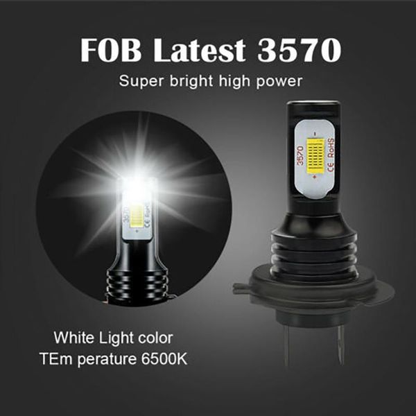 

led car headlight replace white light 2 smd 6000k aluminum alloy bulbs beam