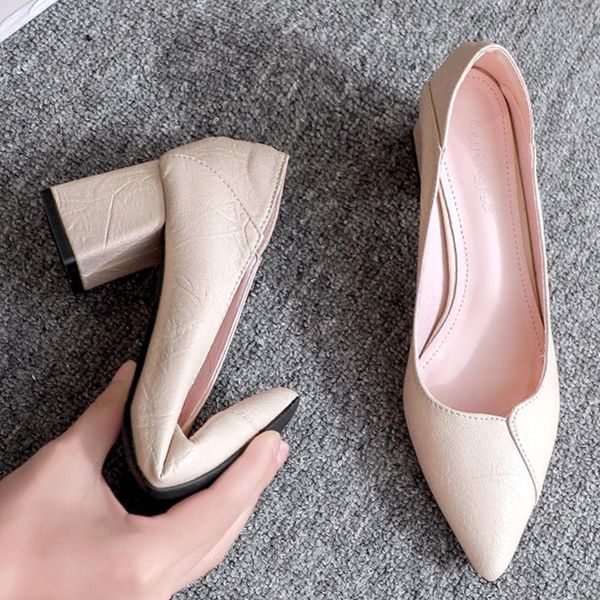 

dress shoes single and women wear 3 cm small heels in spring 2021 5 with black thick professional work