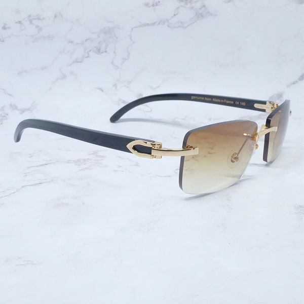 

luxury square sunglasses genuine buffalo horn mens brand designer sunglass vintage rimless carter buffs women sun glasses, White;black