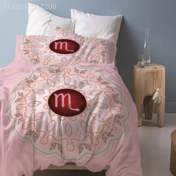 

bedding sets home textile pink cartoon for girl kid teenage scorpio duvet cover pillowcase king  double single quilt