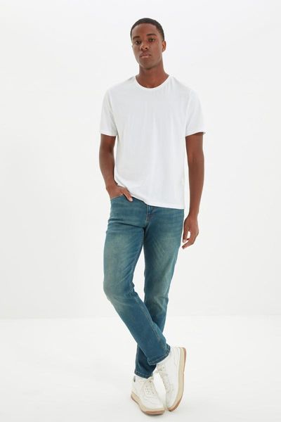

men's jeans trendyol male slim fit tmnaw22je0081, Blue