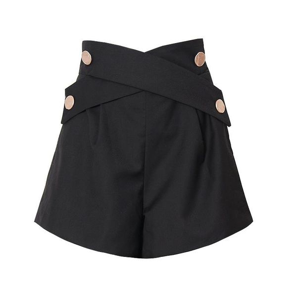 

women's shorts 2021 spring summer temperament solid color casual bottoms high waist a-line suit wide-leg female trend, White;black