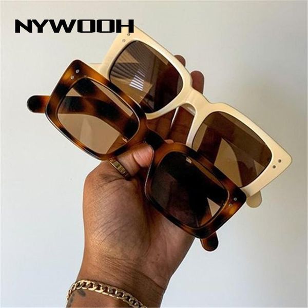 

sunglasses nywooh vintage rectangle women leopard ladies sun glasses retro brand designer travel eyewear uv400, White;black