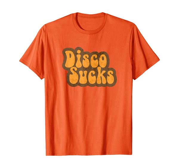 

disco sucks t shirt distressed vintage retro design, White;black