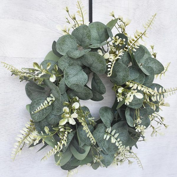 

eucalyptus wreath artificial plants background wall window decorative wedding party supplies gifts diy christmas home decoration