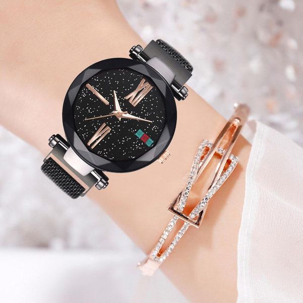 

wristwatches wj-8359 luxury star ladies watch women starry sky magnetic female wristwatch for gift orologio da donna montre femme, Slivery;brown
