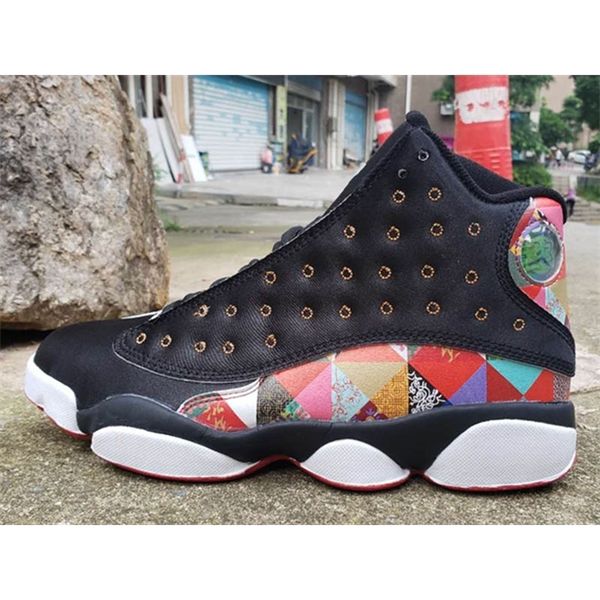 

new arrival cny chinese new year jumpman 13s men sneaker shoes 13 black sail-metallic gold-true red sports sneakers