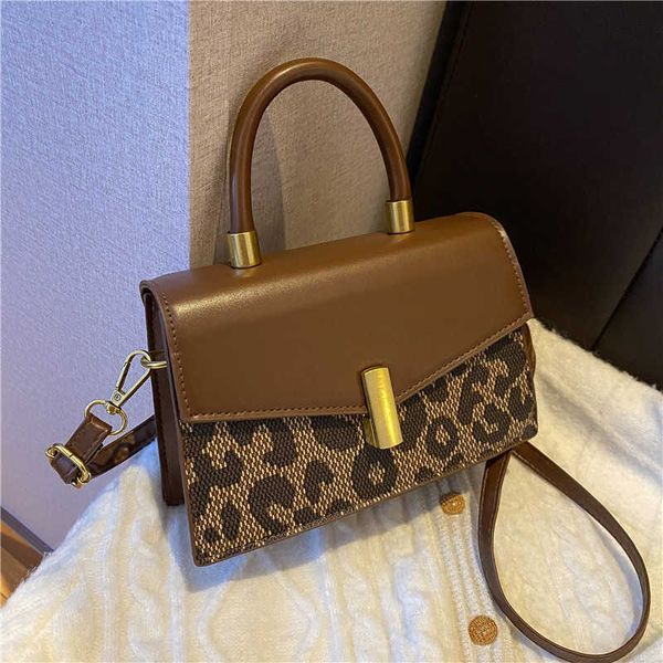 

bag showecomfort01 women's 2022 new leopard stitched women's shoulder bag simple leisure popular messenger handbag