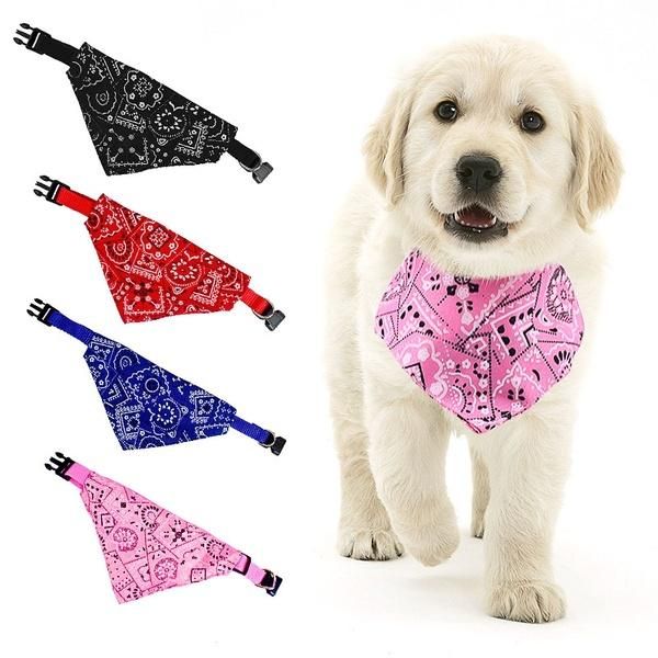 

adjustable pet collar printed triangle pet scarf for small dogs cats dog bandana neckchief