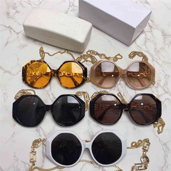 

2022 factory wholesale personalized head chain sunglasses women's fashion plate net red same sunglasses ve4395, White;black
