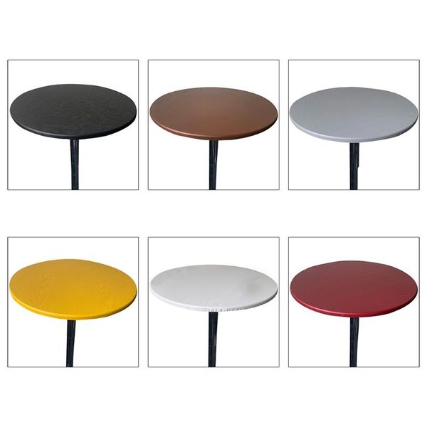 

table cloth minimalist solid color round fitted tablecloth waterproof oil-proof elastic edged wipeable cover indoor outdoor