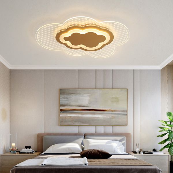 

2021 new moderno led luzes de teto quarto lmpadas nuvens dourado para estudo sala jantar montagem em superfcie controle remoto casa luz 94uo