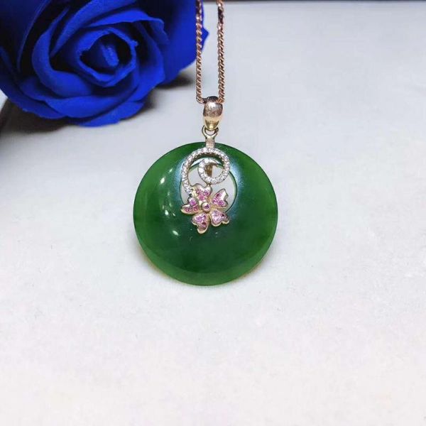 

lockets 18k gold and tianbi jade pendanth52#, Silver