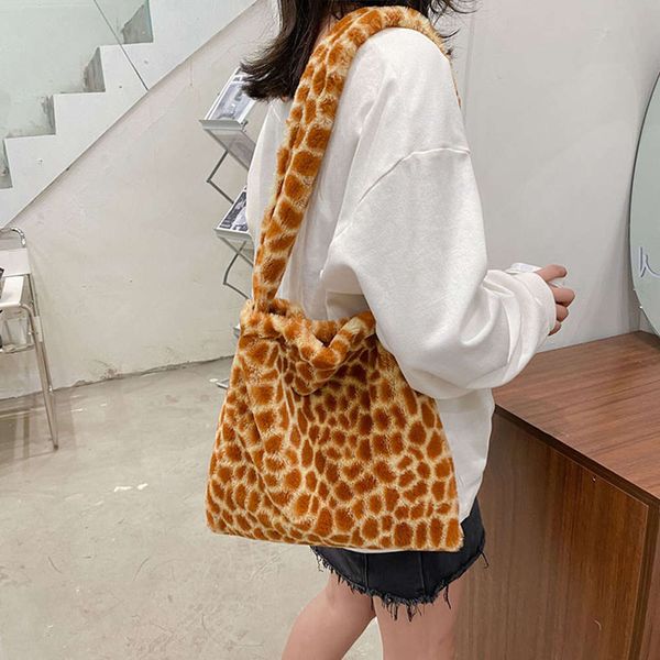 

plush material msenger bag original dign tote female student large capacity shoulder bags simple shopping handbag