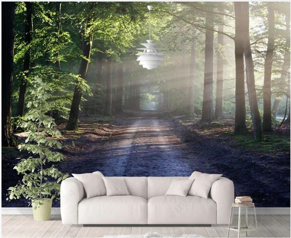 

wallpapers 3d po wallpaper custom mural pathway scenery in sunny forest living room for walls rolls home decor