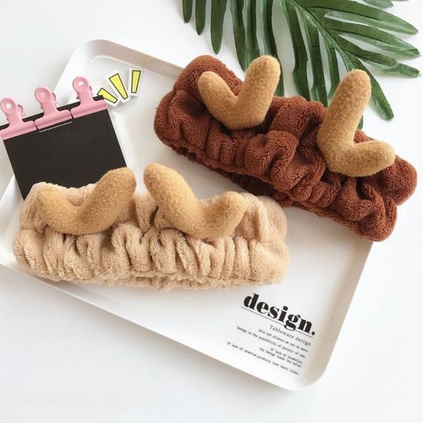 

hair clips & barrettes adorable headband soft plush christmas antlers hairband makeup accessories for women ea, Golden;silver