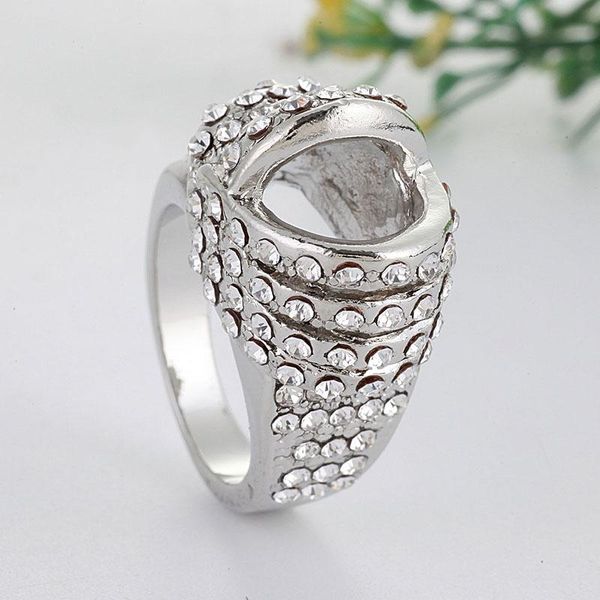 

wedding rings classic europe style lady silver color engagement ring fashion love white crystal jewelry for women party gift, Slivery;golden