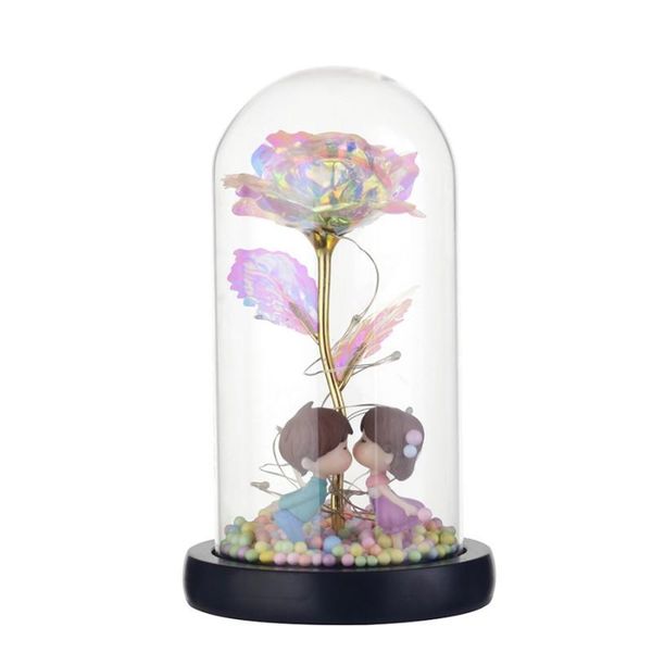 

decorative flowers & wreaths romantic valentine's day gift lasting eternal love wedding decoration 24k gold foil rose battery-powered 2
