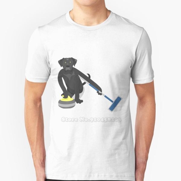 

men's t-shirts black labrador retriever curling trend t-shirt men summer cotton lab, White;black