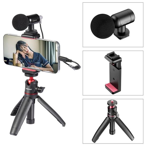 

lighting & studio accessories ulanzi s1 kit mini vlog pography for youtube live recording microphone fill adapter cable tripod