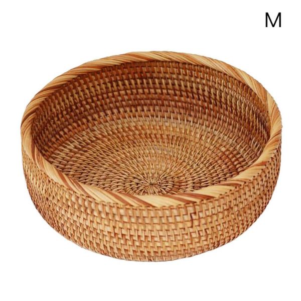 

clothing & wardrobe storage handmade round fruit wicker basket organizer willow weaving holder dining tray 3 size 26*11cm 23*9cm