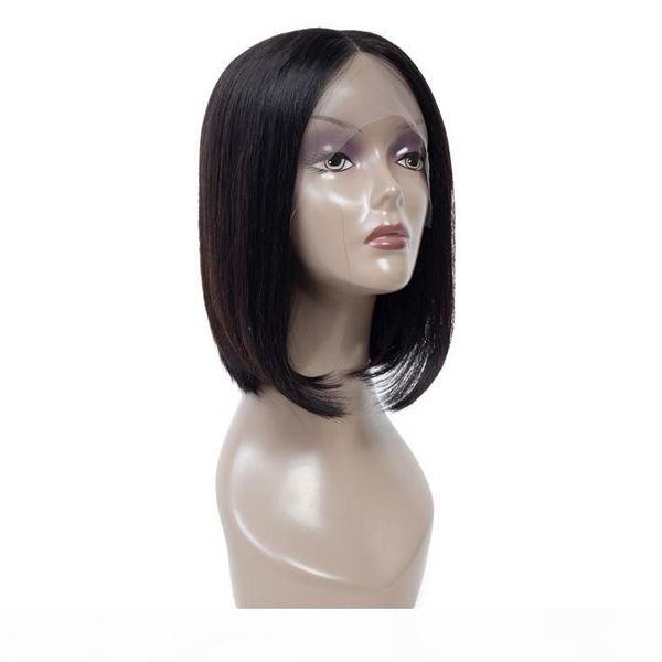 

short bob wig pixie cut human hair brazilian remy straight lace front wigs for black women pre plucked hairline natural glueless closure wig, Black;brown
