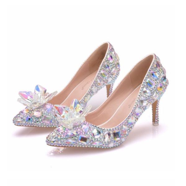 

high heeled shoes wedding shoes bridesmaid's banquet women's crystal colored diamond high-heeled women's, Black