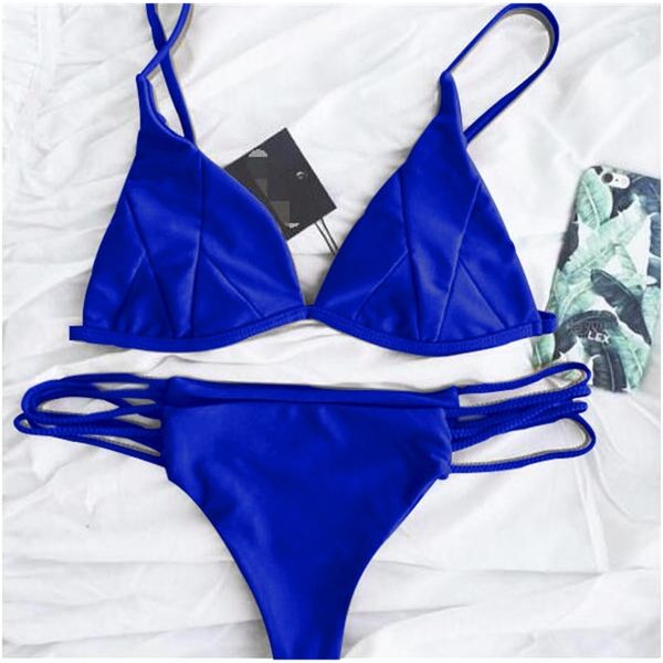 

summer cloth solid color with three color suit style ladies summer bikinis blue red green brown 4 colors swimwear