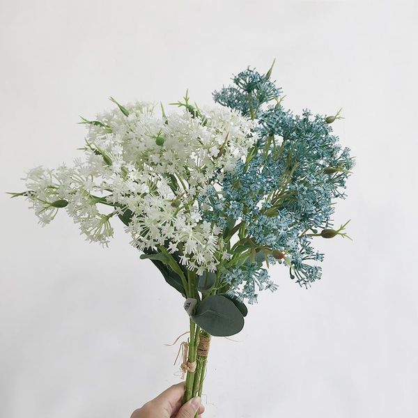 

decorative flowers & wreaths 1pc plastic osmanthus gypsophila bouquet home wedding party decoration fake holding flower materials