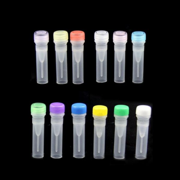 

lab supplies 100pcs color plastic cryogenic vial bottle built-in ing tube with gasket leak-proof cover centrifuge