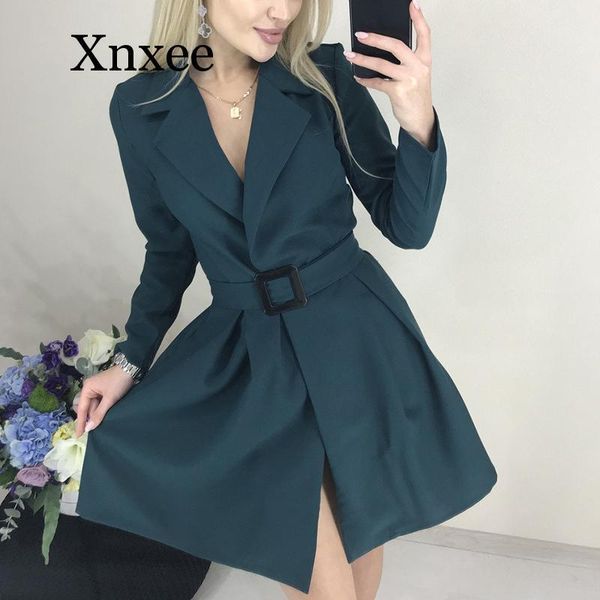 

casual dresses office dress belt v neck party ladies long sleeve elegant work autumn winter fashion women mini dresse, Black;gray