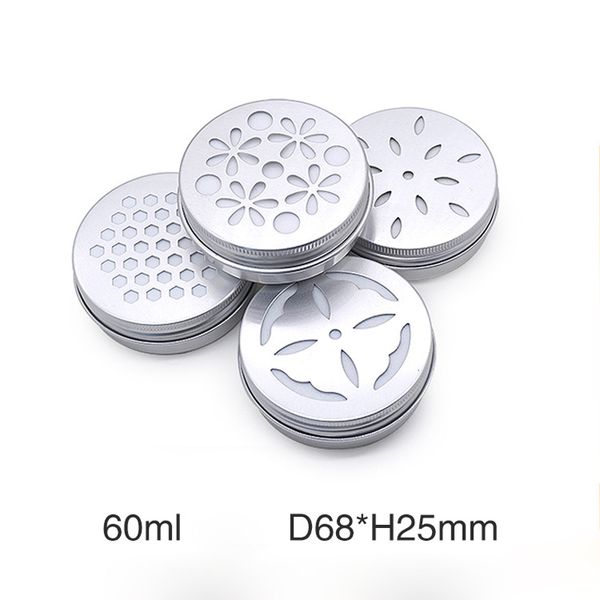 

60ml empty cosmetic cream jar pot air freshener packaging boxes aromatherapy perfume hollow container metal aluminum round cans