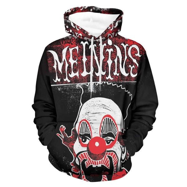 

2021 new halloween funny 3d digital trendy cool print hoodie spring and autumn fashion pullover men, Black
