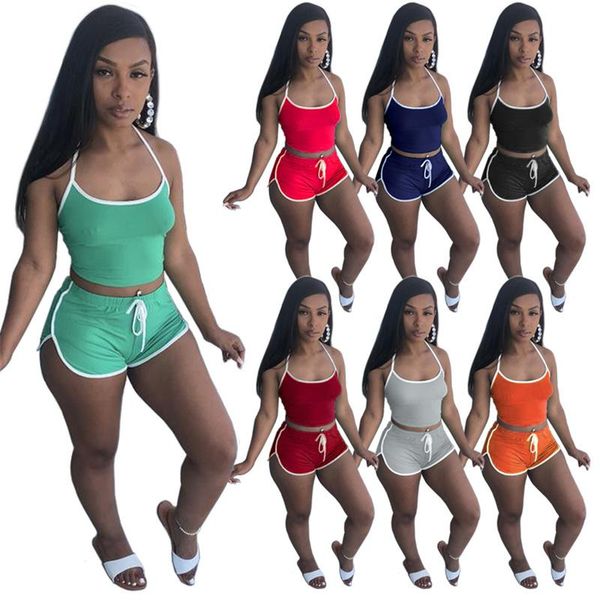 

women's tracksuits simple pure color o nekc deep v bro and short casual lady fashion high street outfits, Gray