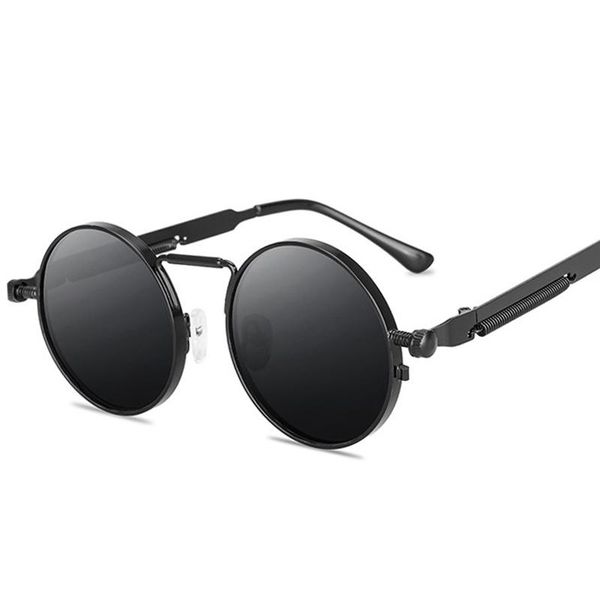 

outdoor eyewear 2021 fashion round steampunk sunglasses brand design men women vintage metal punk sun glasses uv400 shades gafas de sol