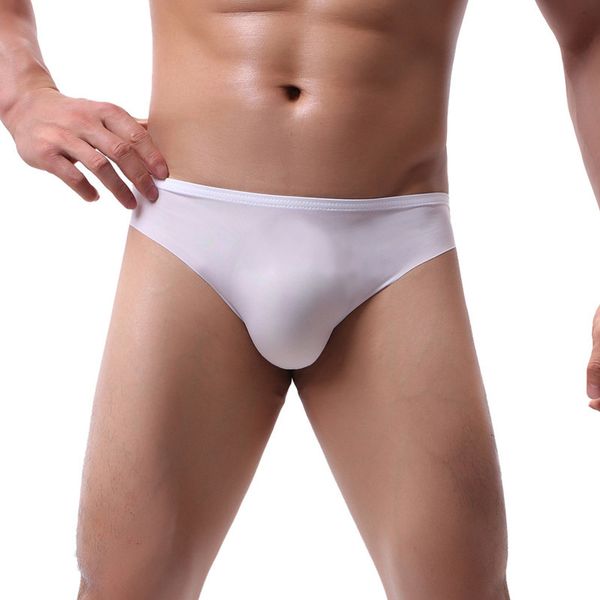 

slips pure ice-cream-silk breathing homosexual men's underwear panties ropa interior hombre, Black;white