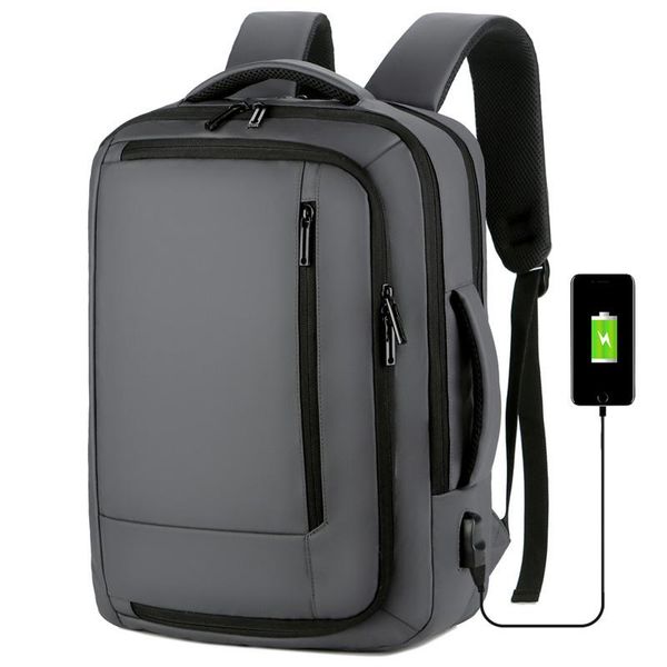 

backpack three-layer large capacity men's usb charging 15.6 inches laptravel multi function man's daypack mochila