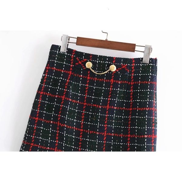 

2021 new plaid chain mini skirts women spring skirt qs3s, Black