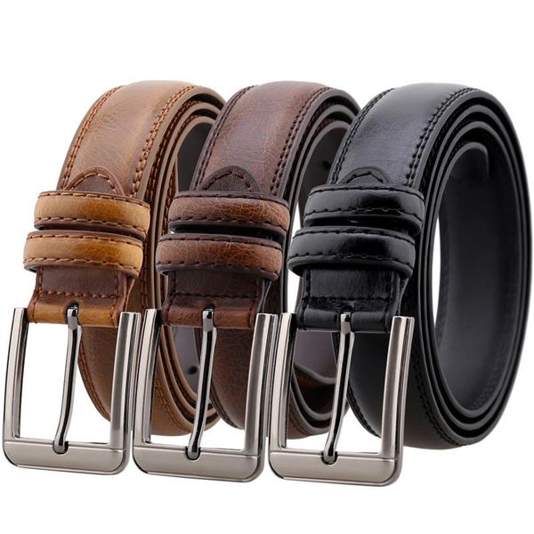 

belts alloy simple pin buckle belt men's casual wholesale, Black;brown