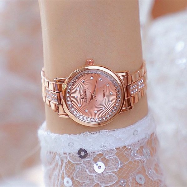 

est fashion womens watch mechanical automatic watches stainless steel waterproof wristwatches simple and atmosphere fast shipping, Slivery;brown