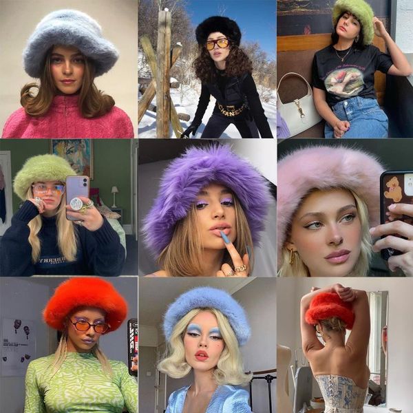 

berets fashion fisherman hat women acute s bucket hats sunshade basin japanese style small face streetwear warm caps autumn, Blue;gray