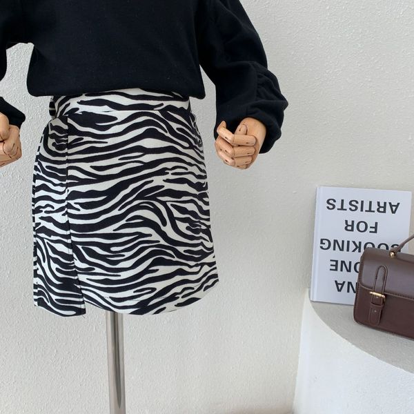 

new kids clothes zebra pattern fashion short skirts cute baby girl high waist 2021 summer femme slim bottom sweet casual streetwear 6n77, Blue