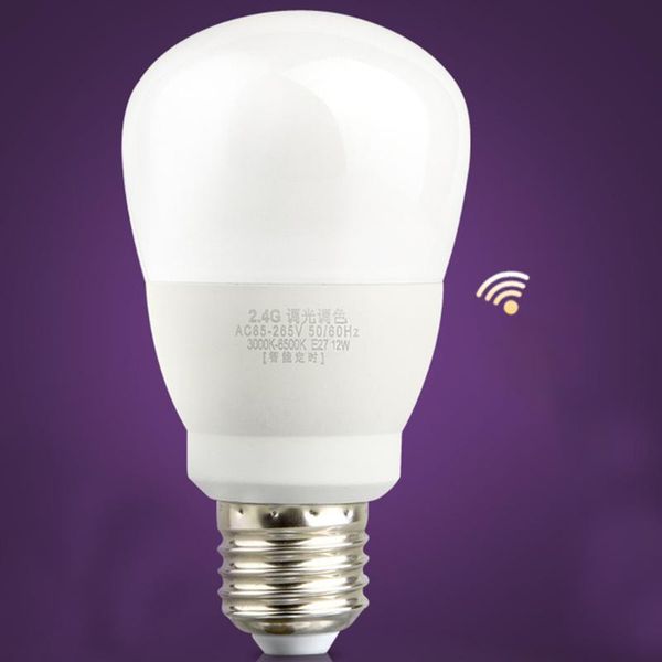 

2.4g wireless led bulb timing energy saving small remote control modern bedroom intelligent home e27 adjustable brightness