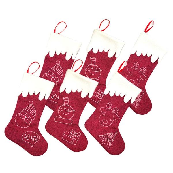 

christmas decorations 6pcs xmas biscuit gift sock bag hanging decor shape