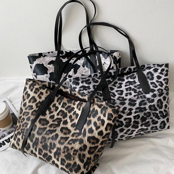 

evening bags women shoulder handbags large capacity leopard printed fashion crossbody female designer shopping travel satchel school pack